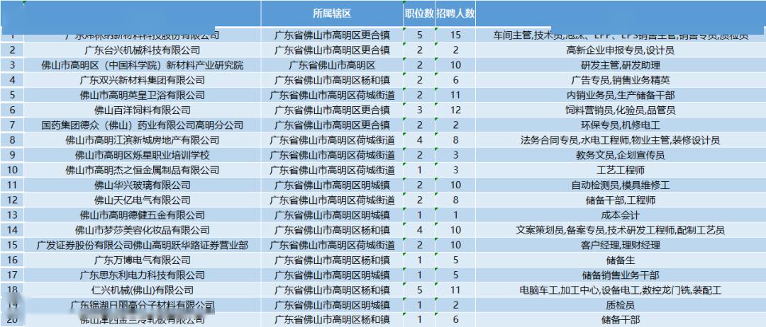 高明最新招聘信息全面解析