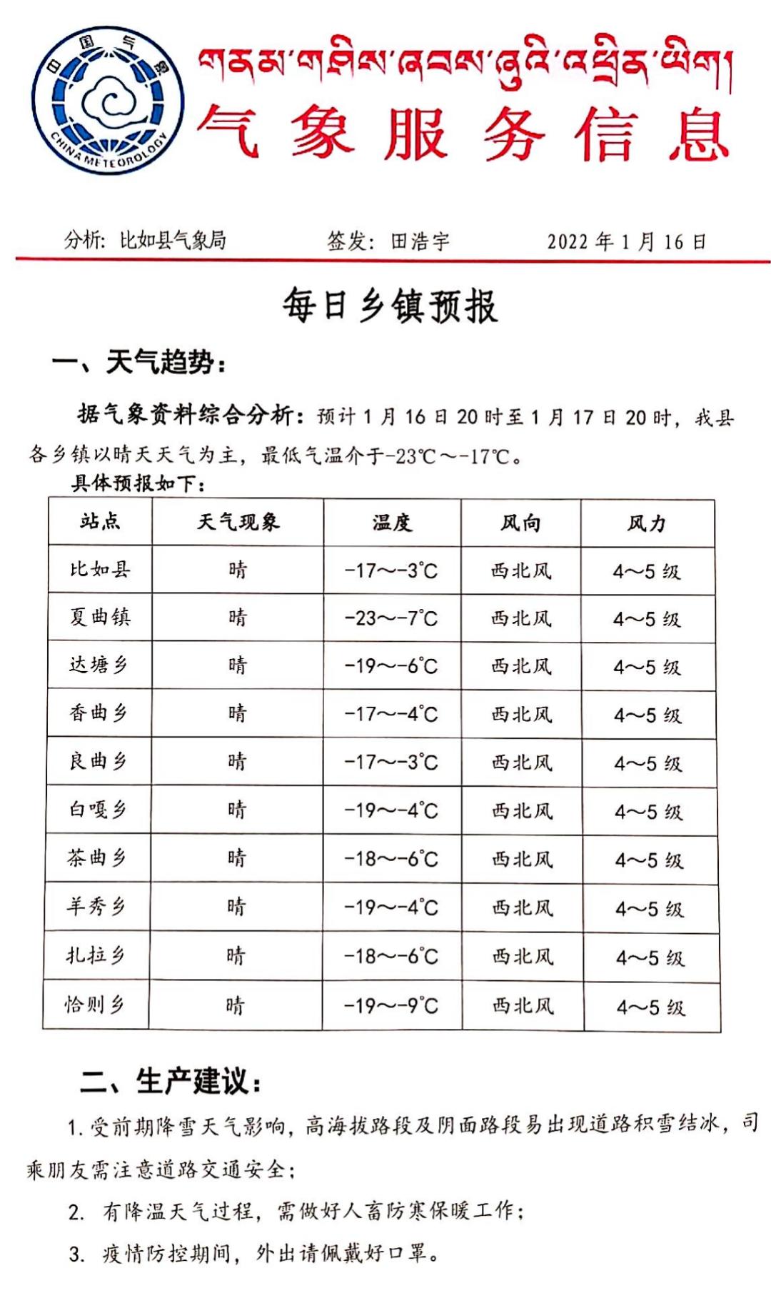 荣嘎村天气预报更新通知